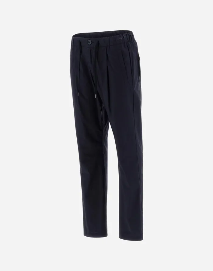 Herno LIGHT COTTON STRETCH TROUSERS Blu Navy Men Trousers