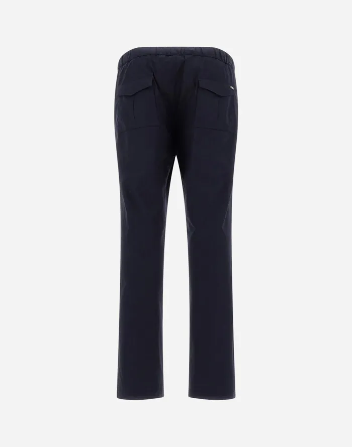 Herno LIGHT COTTON STRETCH TROUSERS Blu Navy Men Trousers