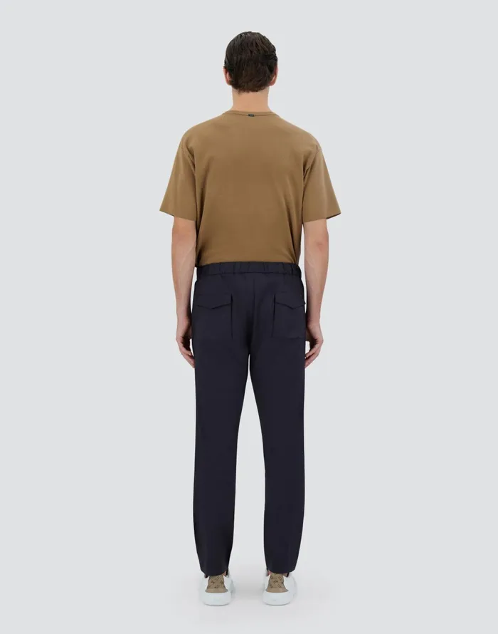 Herno LIGHT COTTON STRETCH TROUSERS Blu Navy Men Trousers