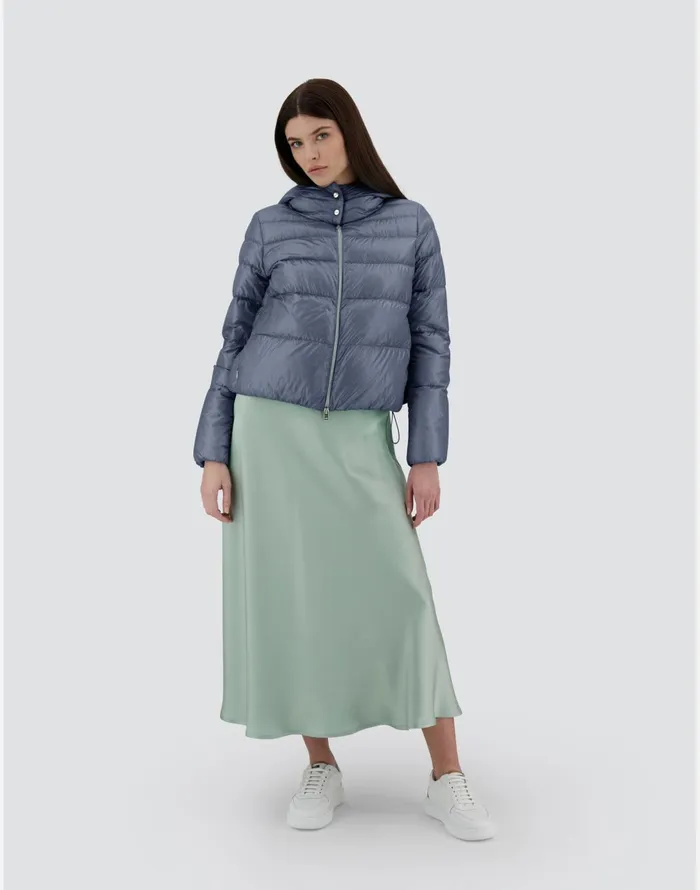 Herno RESORT BOMBER JACKET IN NYLON ULTRALIGHT Light Blue Women Bomber