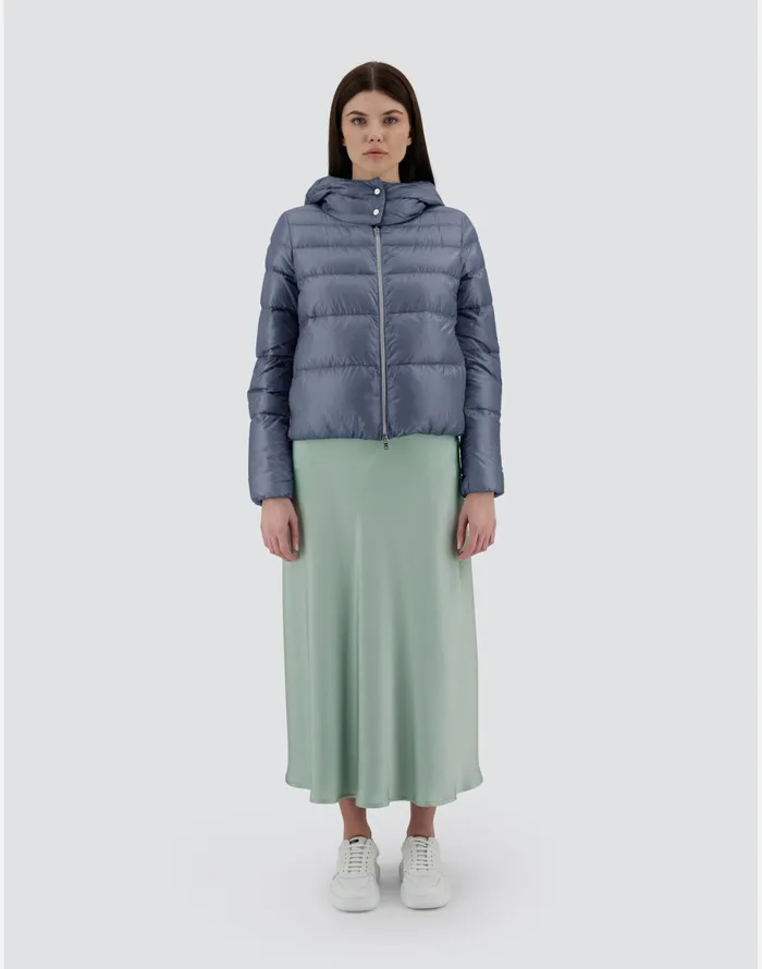 Herno RESORT BOMBER JACKET IN NYLON ULTRALIGHT Light Blue Women Bomber