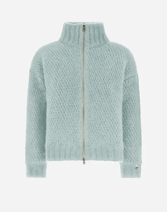 Herno RESORT CARDIGAN IN AZTECA Aquamarine Women Knitwear
