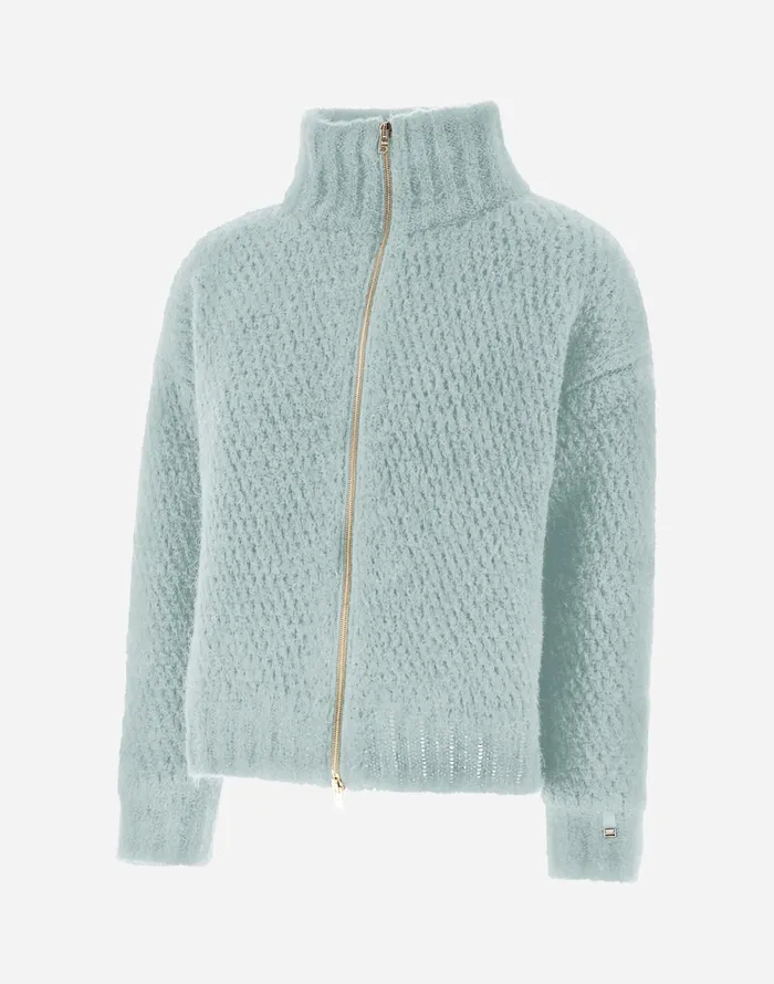 Herno RESORT CARDIGAN IN AZTECA Aquamarine Women Knitwear