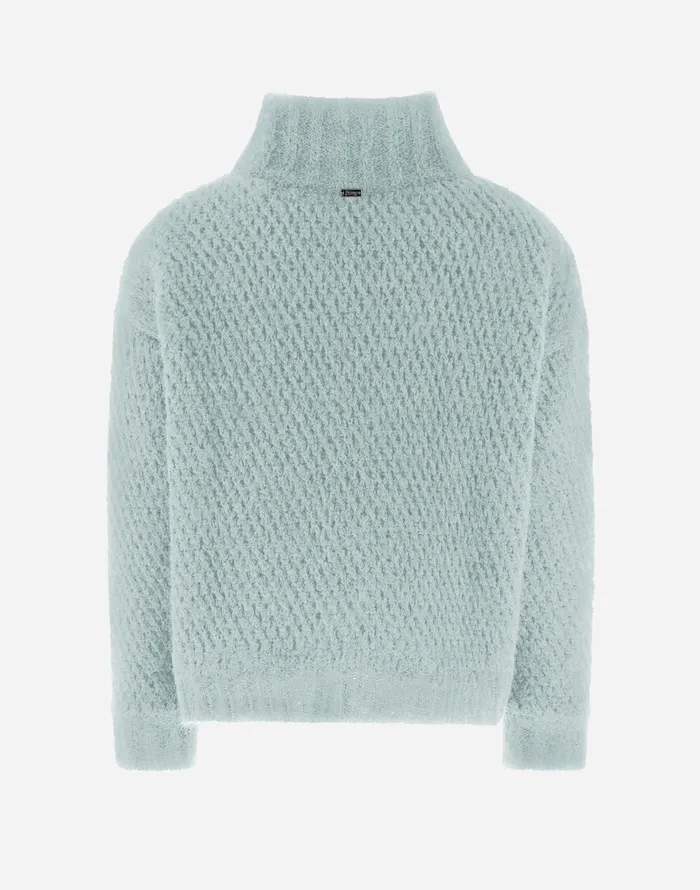 Herno RESORT CARDIGAN IN AZTECA Aquamarine Women Knitwear