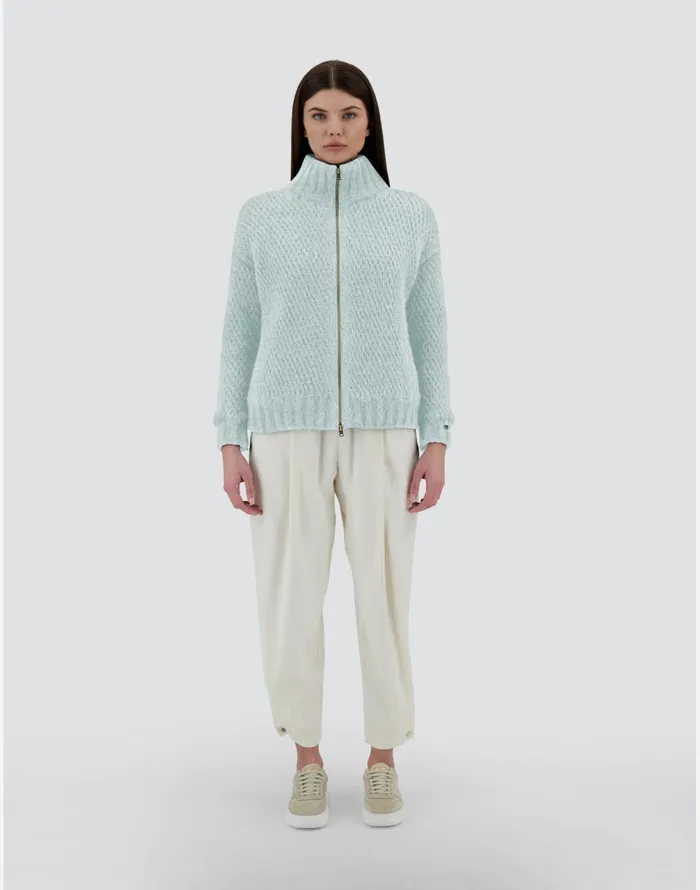 Herno RESORT CARDIGAN IN AZTECA Aquamarine Women Knitwear