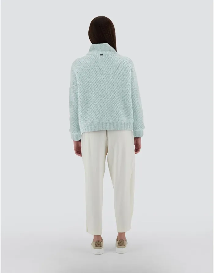 Herno RESORT CARDIGAN IN AZTECA Aquamarine Women Knitwear