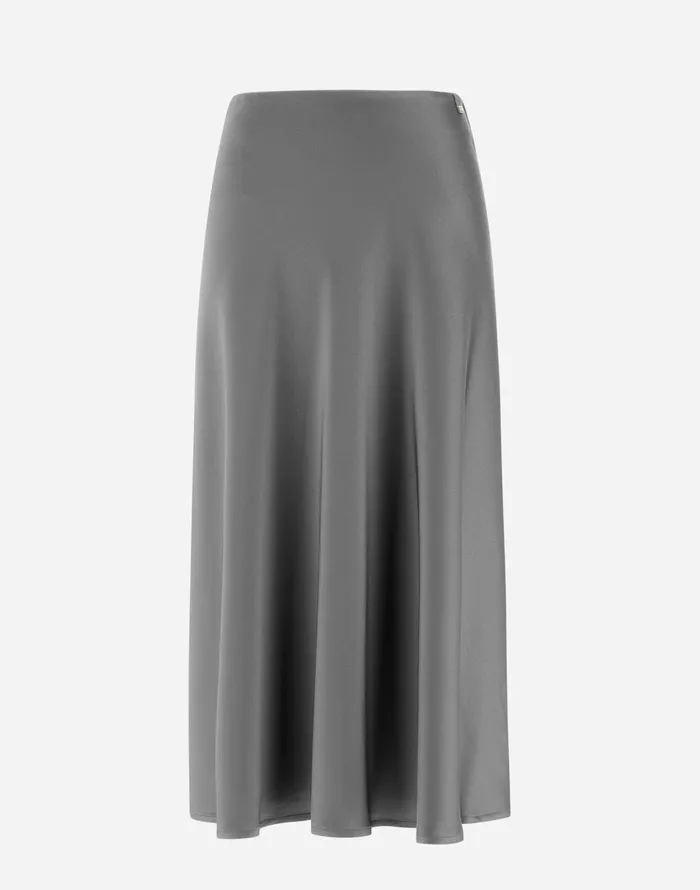 Herno RESORT SKIRT IN SATIN EFFECT Light Grey Women Skirts and Dresses
