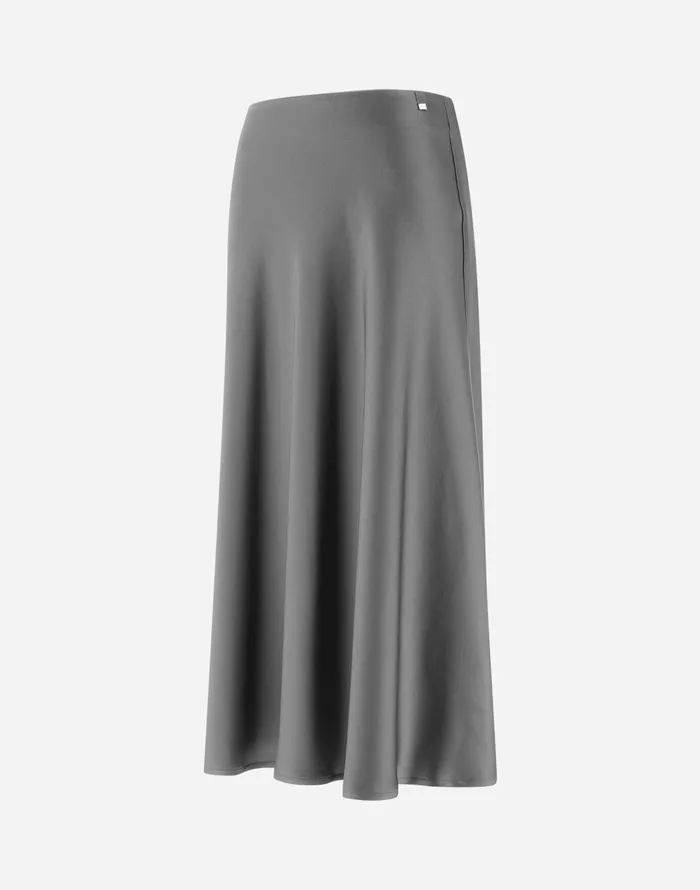 Herno RESORT SKIRT IN SATIN EFFECT Light Grey Women Skirts and Dresses