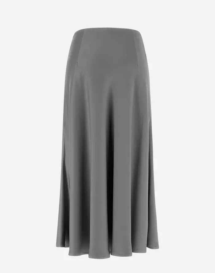 Herno RESORT SKIRT IN SATIN EFFECT Light Grey Women Skirts and Dresses