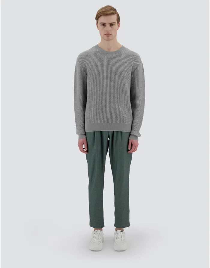 Herno RESORT SWEATER IN ENDLESS OPERATED WOOL Light Grey Men Knitwear