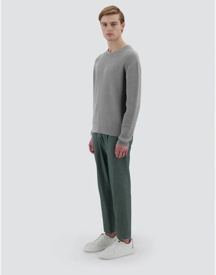 Herno RESORT SWEATER IN ENDLESS OPERATED WOOL Light Grey Men Knitwear