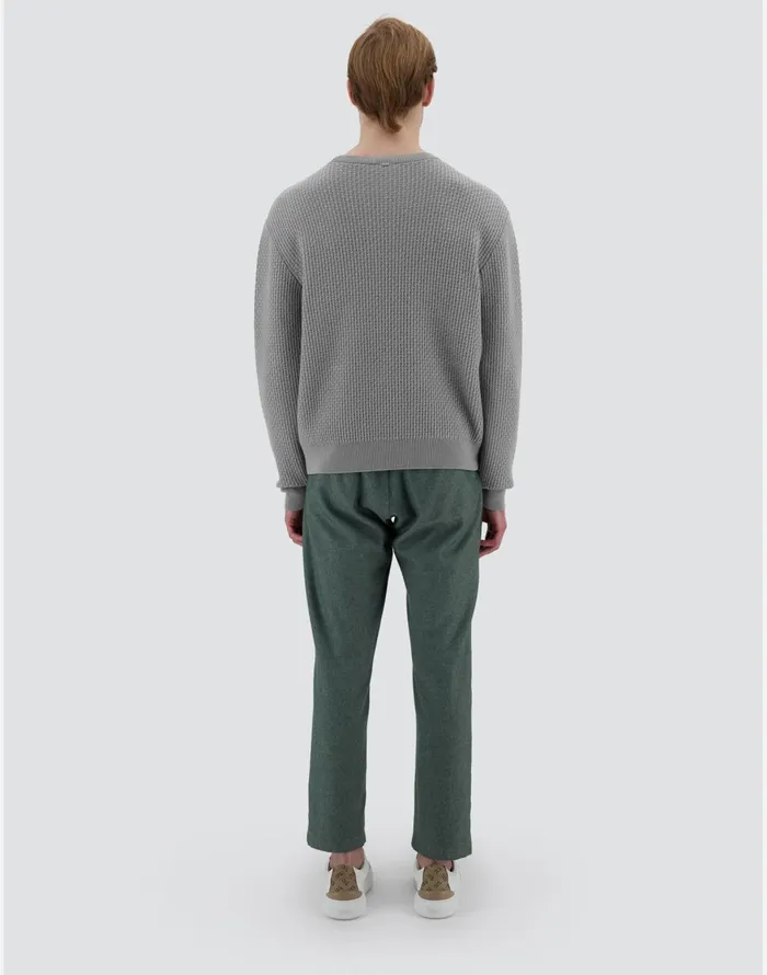 Herno RESORT SWEATER IN ENDLESS OPERATED WOOL Light Grey Men Knitwear
