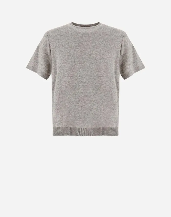 Herno RESORT SWEATER IN JEANS EFFECT Light Grey Men Knitwear