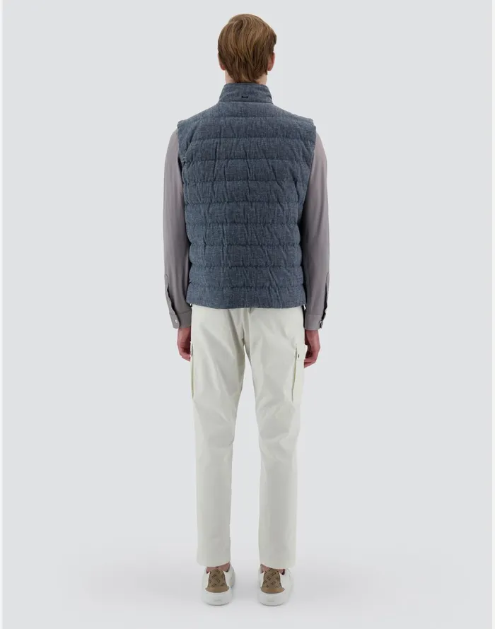 Herno RESORT WAISTCOAT IN COTTONEFFECT DENIM Navy Blue Men Vests