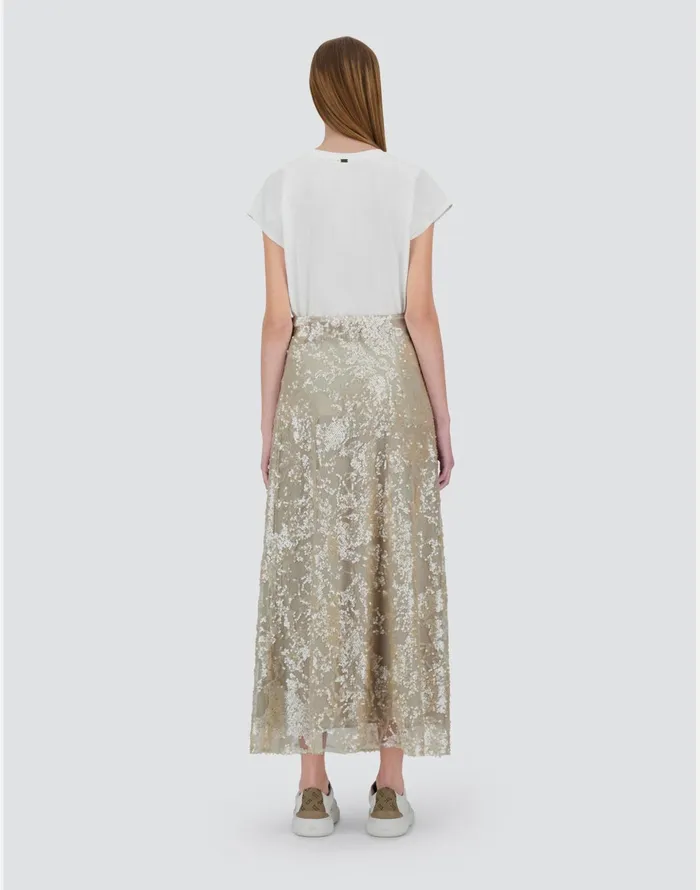 Herno SKIRT IN SHIMMERING LACE LAYER Chantilly Women Skirts and Dresses