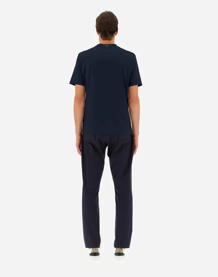 Herno SUPERFINECOTTON STRETCH TSHIRT Blu Navy Men Tshirts and Polo Shirts
