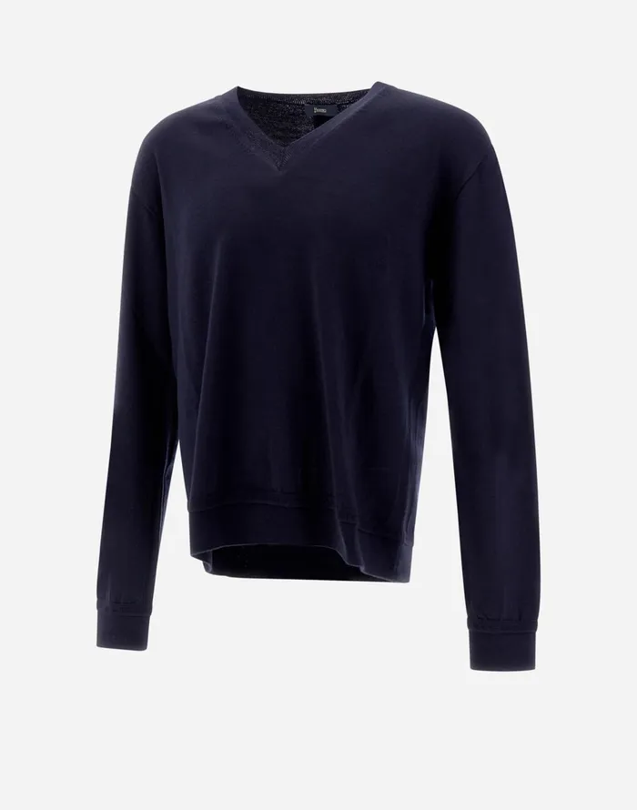 Herno SWEATER IN ENDLESS WOOL Dark Blue Men Knitwear