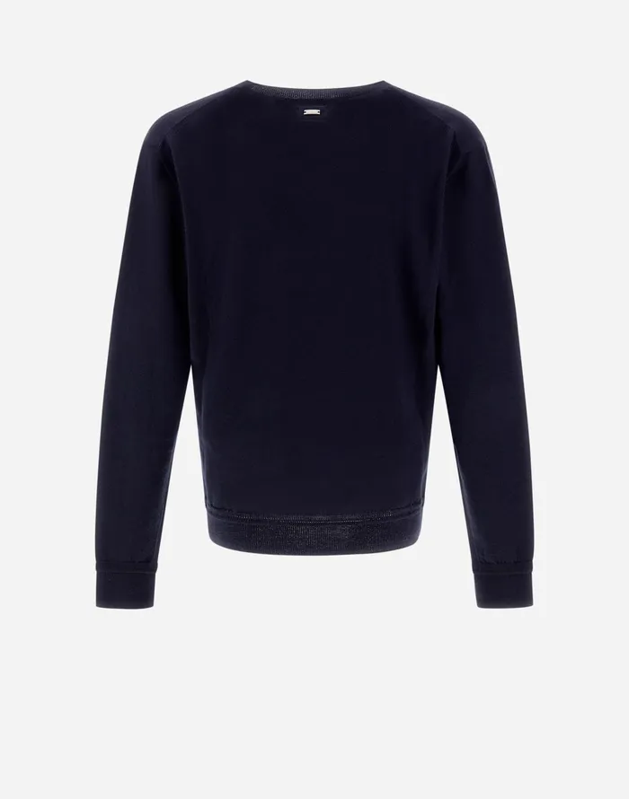Herno SWEATER IN ENDLESS WOOL Dark Blue Men Knitwear