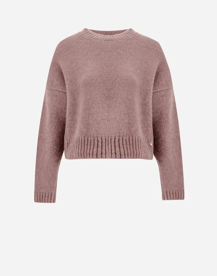 Herno SWEATER IN PLAINALPACA WOOL Pink Women Sweaters and Cardigan