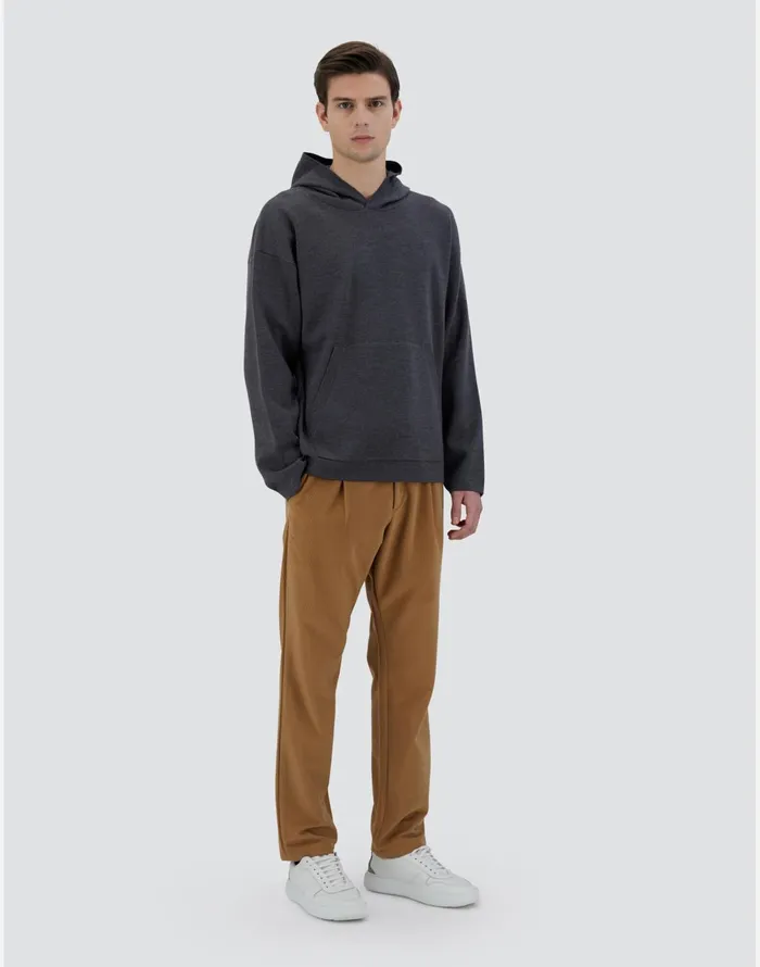 Herno SWEATSHIRT IN ENDLESS TUBULAR WOOL Grey Men Knitwear