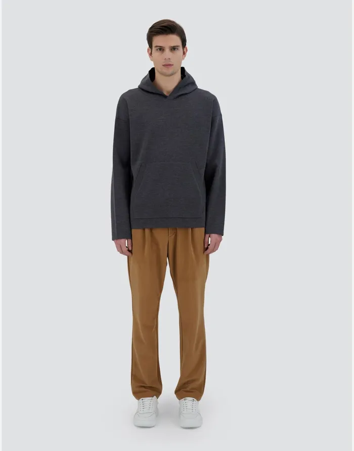 Herno SWEATSHIRT IN ENDLESS TUBULAR WOOL Grey Men Knitwear
