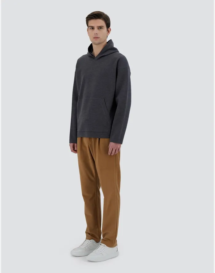 Herno SWEATSHIRT IN ENDLESS TUBULAR WOOL Grey Men Knitwear
