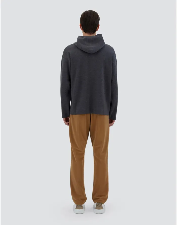 Herno SWEATSHIRT IN ENDLESS TUBULAR WOOL Grey Men Knitwear