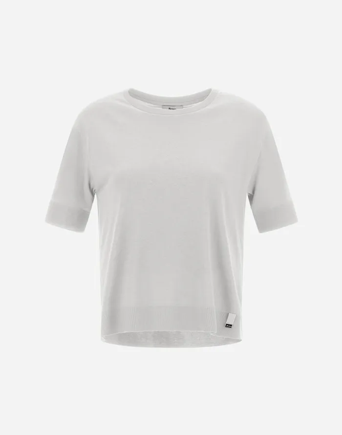 Herno TSHIRT IN GLAM KNITEFFECT White Women Tshirts and Tops