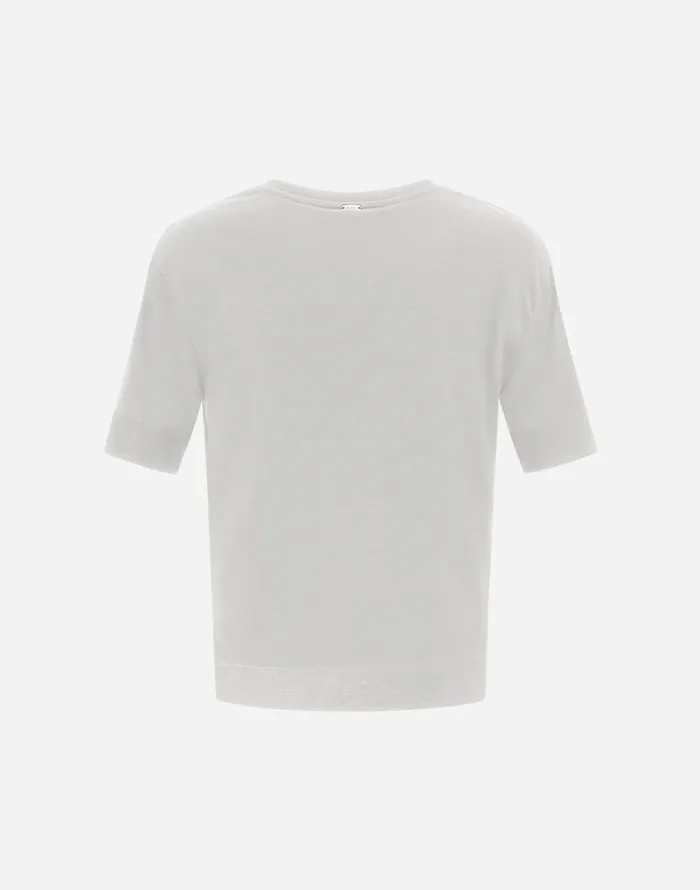 Herno TSHIRT IN GLAM KNITEFFECT White Women Tshirts and Tops
