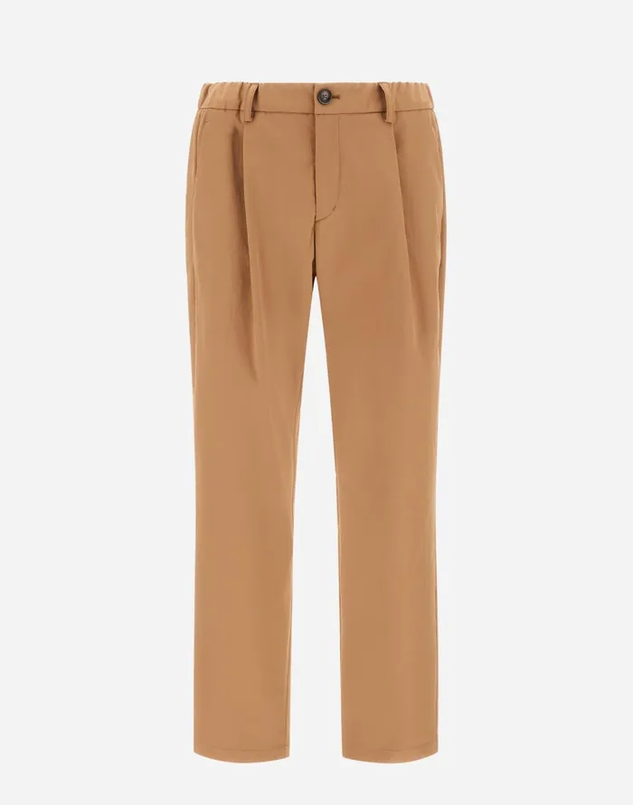 Herno TROUSERS IN COTTON FEEL Camel Men Trousers