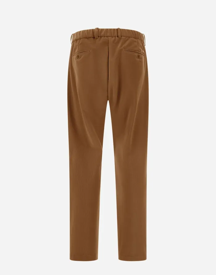 Herno TROUSERS IN LINEN VELVET Camel Men Trousers