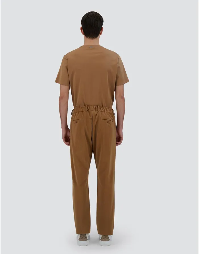 Herno TROUSERS IN LINEN VELVET Camel Men Trousers