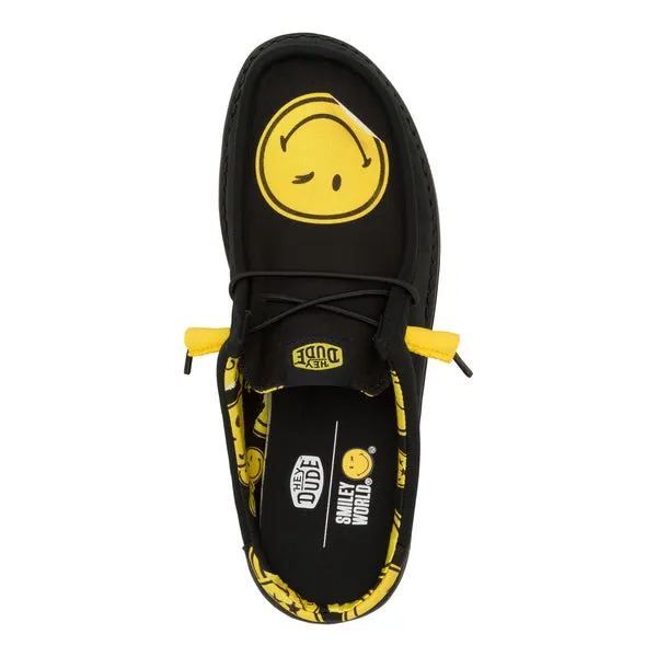 heydude Wally Slip SMILEYWORLD Smiley BlackYellow Apparel Mules