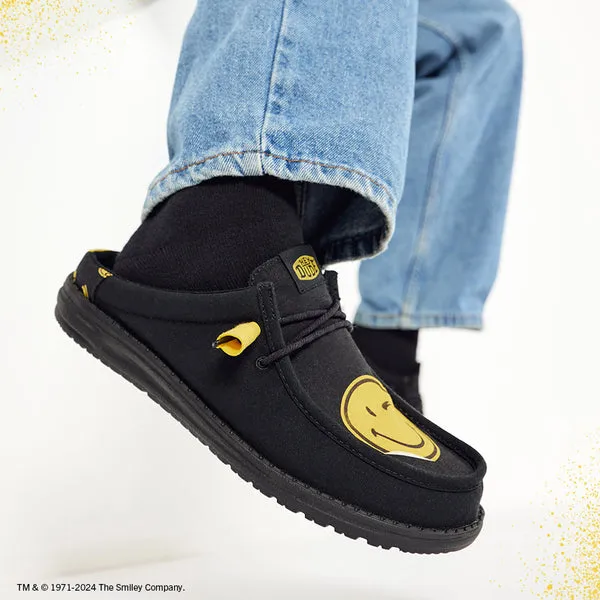 heydude Wally Slip SMILEYWORLD Smiley BlackYellow Apparel Mules