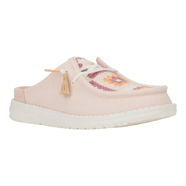 heydude Wendy Slip Cottage Crochet Pale PinkMulti Apparel Mules