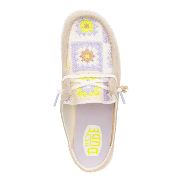 heydude Wendy Slip Cottage Crochet Wood AshMulti Apparel Mules