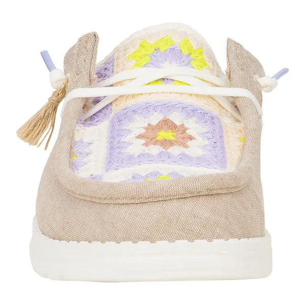heydude Wendy Slip Cottage Crochet Wood AshMulti Apparel Mules