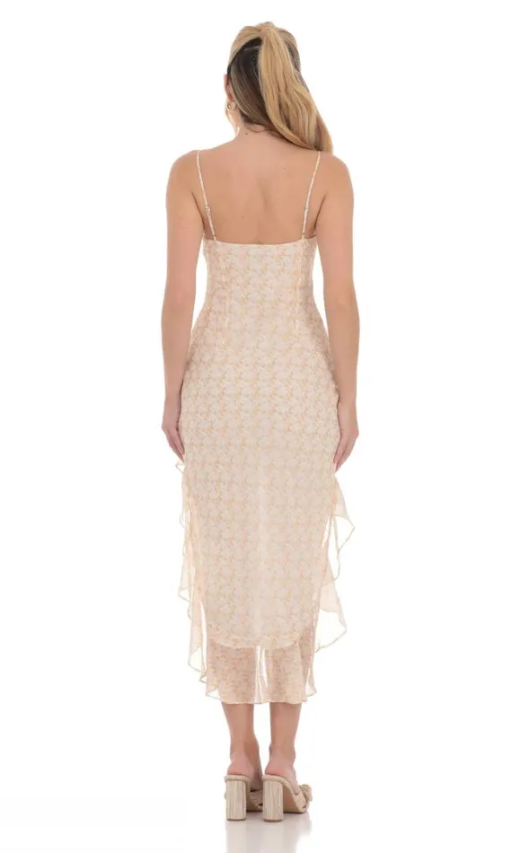 High Low Ruffle Floral Dress Yelllow Women LUCY IN THE SKY Mini Dresses High Low Ruffle Floral Dress Yelllow Women LUCY IN THE SKY Mini Dresses