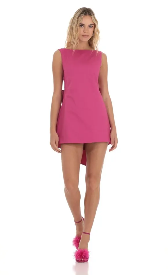 High Neck Back Bow Dress Magenta Women LUCY IN THE SKY Mini Dresses High Neck Back Bow Dress Magenta Women LUCY IN THE SKY Mini Dresses