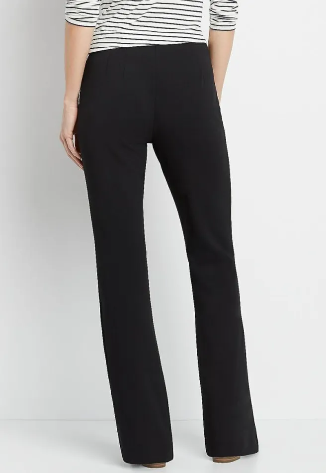 High Rise Black Stretch Crepe Flare Pant Women Maurices Bottoms