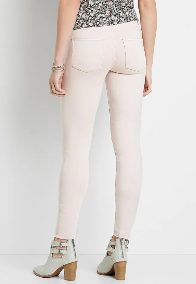 High Rise Light Pink Double Button Jegging Made With RepreveandReg Women Maurices Jeans