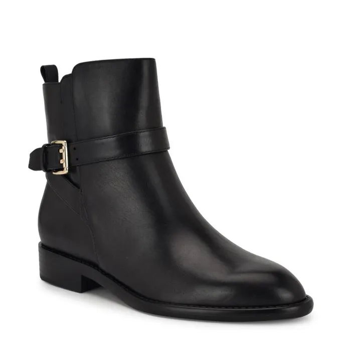 Hoken Ankle Booties Black Leather Women Nine West Boots and Booties Hoken Ankle Booties Black Leather Women Nine West Boots and Booties