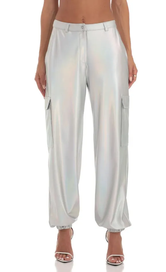 Holographic Pants Silver Women LUCY IN THE SKY TwoPiece Sets Holographic Pants Silver Women LUCY IN THE SKY TwoPiece Sets