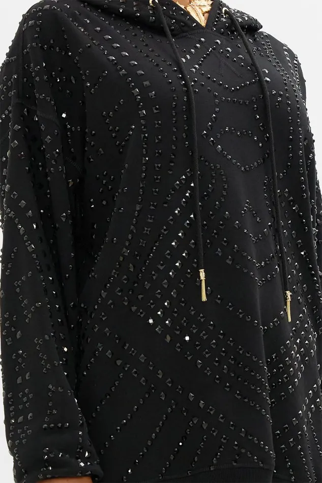 HOODY WITH POCKETS 8211 HOTFIX NOUVEAU NOIR Nouveau Noir Womens Camilla Knitwear