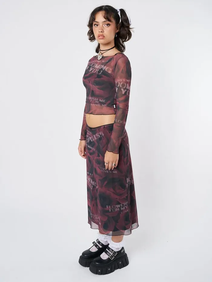 Hopeless Romantic Rose Mesh Top Women Minga London Tops and TShirts