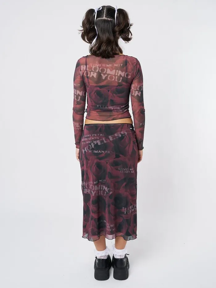 Hopeless Romantic Rose Mesh Top Women Minga London Tops and TShirts