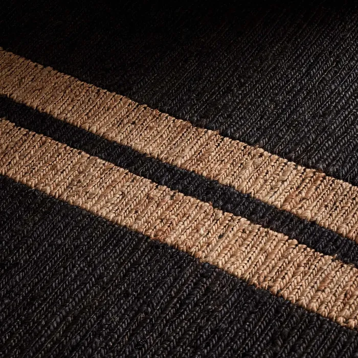 HOUSE James Perse Jute Collection Jute Runner 35FT X 9FT Charcoalnatural Stripe