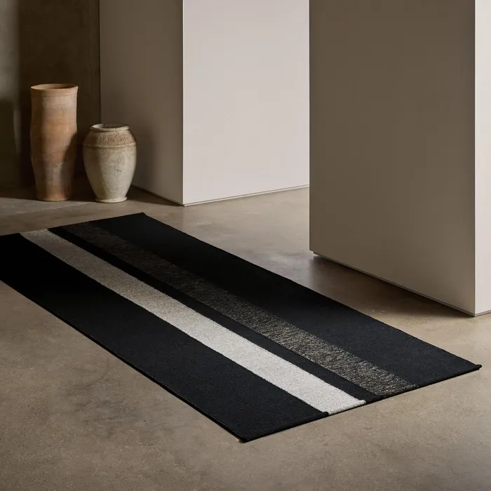 HOUSE James Perse Rugs Runners 35FT X 9FT Double Stripe Runner Blackblack Marlepearl Grey