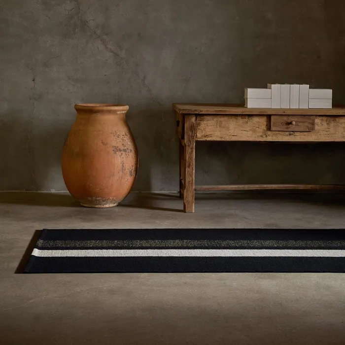 HOUSE James Perse Rugs Runners 35FT X 9FT Double Stripe Runner Blackblack Marlepearl Grey