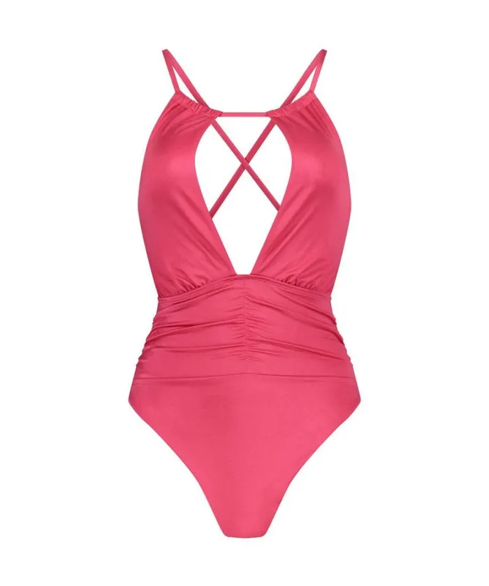 Hunkemller Grenada High Leg Swimsuit 8211 Pink Pink 8211 Women Hunkemller Grenada High Leg Swimsuit 8211 Pink Pink 8211 Women